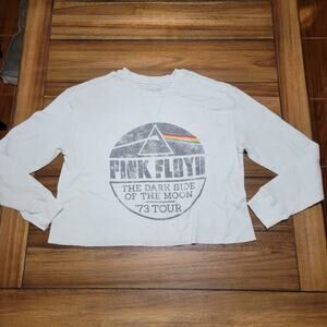 Pink Floyd Waffle Knit LS Crop Top "Dark Side Of The Moon '73 Tour" - Size XL